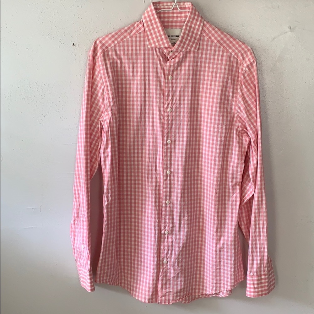 Pink plaid button up